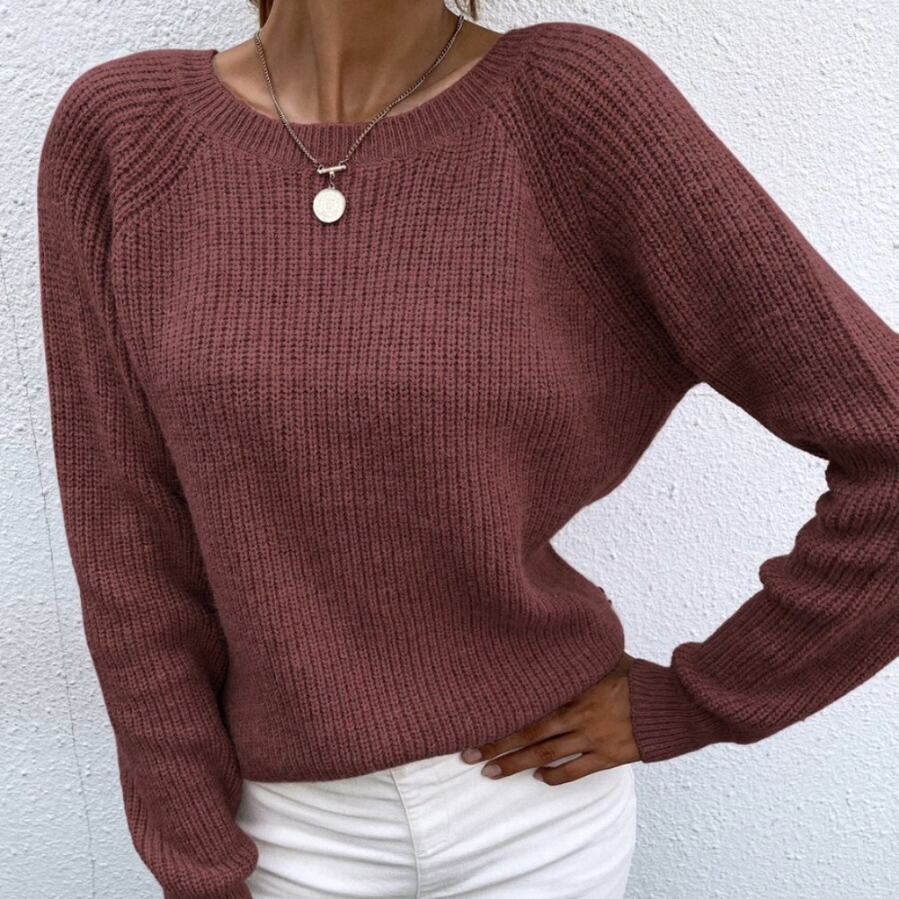 Cozy Grey Floral Embroidered Oversized Lace Sweater - Picture 3 of 7